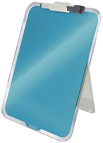Image of Leitz Glass Dry Wipe Personal Desktop Easel Whiteboard, Cosy Range, Calm Blue, 39470061