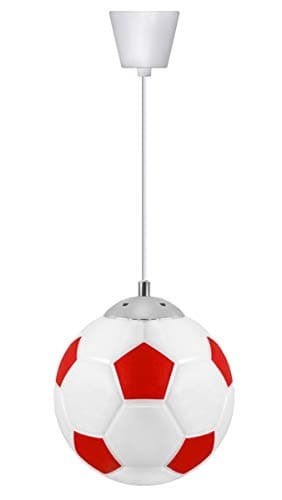 Image of Novelty Football Ceiling Light Shade Pendant Red and White E27 Bulb Fitting M0069