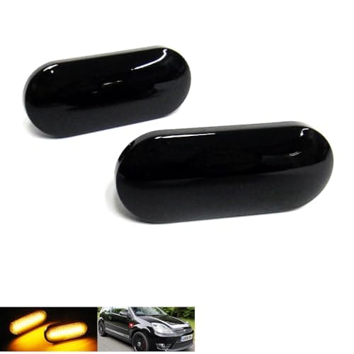 Image of RZG 2x Black Smoked Lens Side Indicator Amber LED Marker Repeater Light For C-Max DM2 Fiesta V Focus II Fusion Galaxy