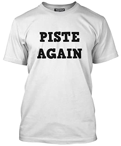 Image of HotScamp Piste Again Men's Unisex T-Shirt - White Large