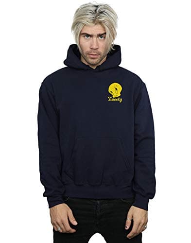 Image of LOONEY TUNES Men's Tweety Pie Head Hoodie XX-Large Navy Blue
