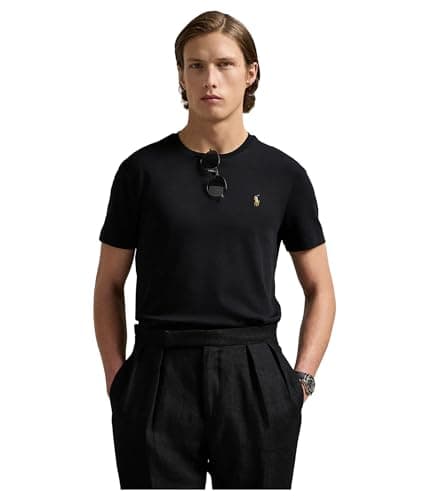 Image of Polo Ralph Lauren Mens Custom Slim Fit Soft Cotton T-Shirt, Polo Black, XL