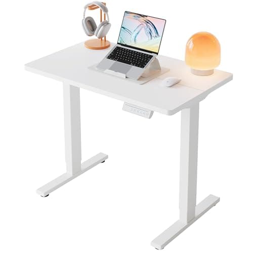 Image of HUANUO 80 x 48 cm Standing Desk with 4 Memory Height Settings, Sit Stand Up Desk for Home Office & Computer Workstation