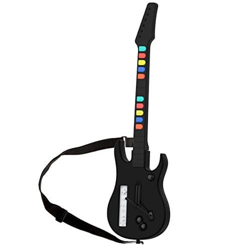 Image of NBCP Wireless Wii guitar hero for wii contoller compatible with guitar hero Wii and rock band 2 games (Excluding Rock Band 1) black color