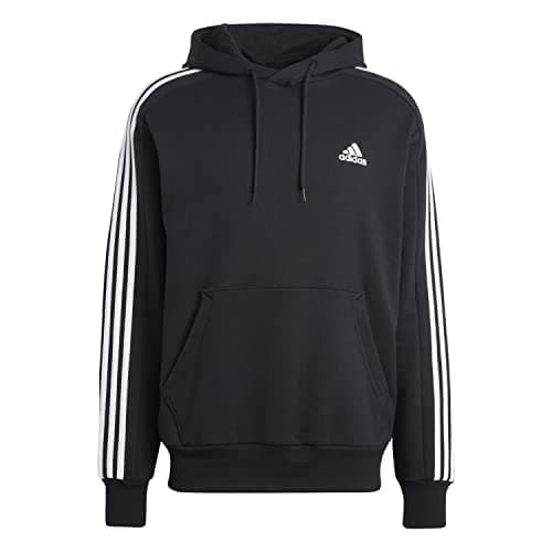 Image of adidas Men's Essentials French Terry 3-Stripes Hoodie, Black/White, XL