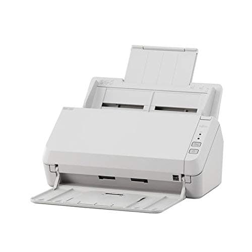 Image of Fujitsu SP-1125 Document Scanner. 25 ppm, 50 ipm, A4, Duplex (colour), 50 Sheet ADF. 600dpi, USB 2.0 (cable in the box), PaperStream IP (TWAIN, ISIS), Presto! Page Manager, ABBYY FineReader Sprint. Dropbox, Google Drive, SkyDrive, Box, SugarSync and Evern