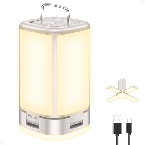 Image of Blukar Camping Lantern Rechargeable, 2000 Lumen Camping Lights Lamp for Tent,Super Bright 116 LEDs-7 Light Modes,4800mAh Long Battery Life,90°Adjustable,Outdoor Hanging Tent Accessories for Emergency