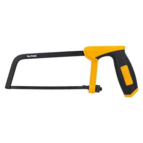 Image of TOUGH MASTER Junior Hacksaw 150mm Durable Handheld Mini Hacksaw 6" with Solid Steel Frame, Non-Slip Rubber Handle, 24TPI Bi-Metal HSS Saw Blade for Metal, Wood, PVC Pipe, Plastic