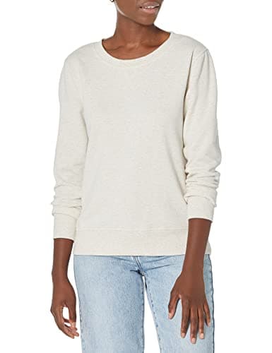 Image of Amazon Essentials Women's Fleece Crewneck Pullover Sweatshirt (Available in Plus Size), Oatmeal Heather, S