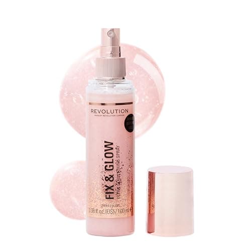 Image of Revolution Beauty Fix & Glow Fixing Spray, Illuminating & Hydrating, Vegan & Cruelty-Free, 100ml