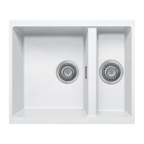 Image of Astini Dante 1.5 Bowl Granite White Undermount Kitchen Sink & Waste