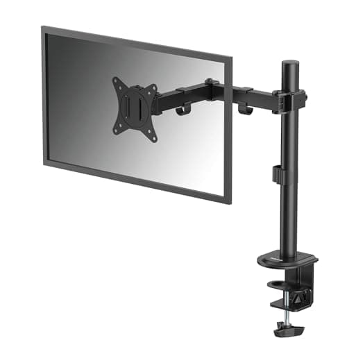 Image of Fellowes Everyday Adjustable Single Monitor Arm – Supports screens up to 32" weighing 9kg, Tilt, Swivel, Rotate, VESA 75/100, Clamp or Grommet Mount, Cable Management
