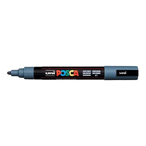 Image of Uni Posca Marker PC-5M Paint Glass Pen Fine Bullet Tip 2.5mm Slate Grey