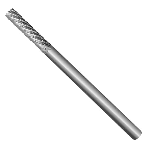Image of HAUTMEC Tungsten Carbide Rotary Burr Bit YG6, 1/8" Shank Double Cut Die Grinder Bit, Low Vibration Precision Rotary File for Metal Grinding, Engraving & Deburring (3mm Cylinder Flat End) – HT0200