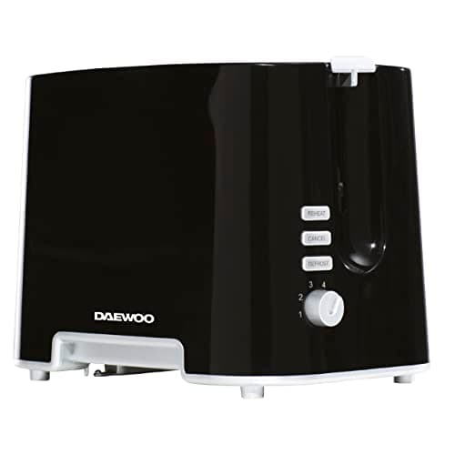 Image of Daewoo 2 Slice Toaster – Black, Compact, Variable Browning Control, Defrost, Reheat, Cancel Functions, Removable Crumb Tray, Ideal for Home, Student, Office Kitchens