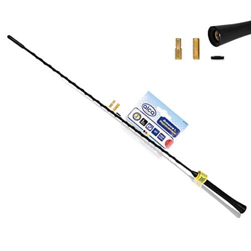 Image of Car Aerial Antenna AM/FM L 55 cm Bee Sting Roof Mast Black Car Antenna Compatible With Fiat Panda