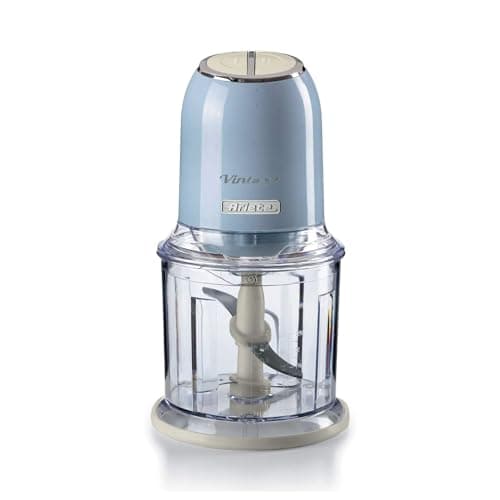 Image of Ariete 438/05 Vintage Mini Chopper, 400W, 600ml Graduated Beaker, 2 Speeds, Stainless Steel Blades (Blue)