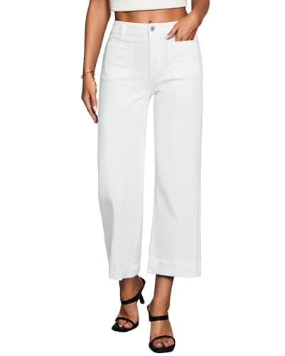 Image of Vetinee White Jeans Stretch Jeans for Women UK Cream White Size XX-Large Fits UK Size 24 to UK Size 26