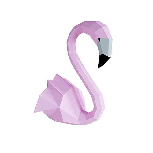 Image of Yona DIY Flamingo Papercraft kit, Abstract Low Poly Animal DIY kits, Home decor, 3D Puzzle, kids crafts kits, Gift, origami 3D, Paper sculpture, Papercraft set for adults wall mount decor