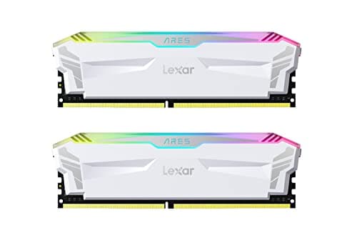 Image of Lexar ARES RGB DDR4 RAM 16GB Kit (2x8GB) 3866 MHz, DRAM 288-Pin U-DIMM Desktop Memory, XMP 2.0 High Performance Computer Memory, CL18-20-20-39, PC4-30900, White (LD4EU008G-R3866GDWA)