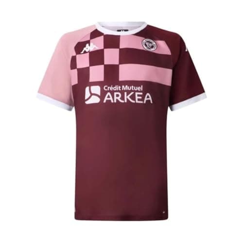 Image of Kappa MOKIBAPRE Union Bordeaux Bègles UBB Official Rugby Training Jersey – Men – Burgundy/Pink, Burgundy, 3XL