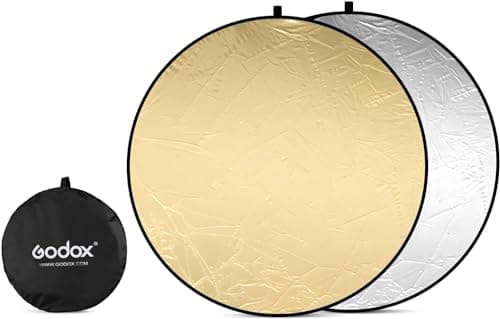 Image of GODOX Collapsible Photography Light Reflector, 5-in-1 Oval Multi Disc Diffuser with Carrying Bag- Gold, Silver, Black, White, Translucent for Photo Studio Outdoor Lighting (2in1 110CM)