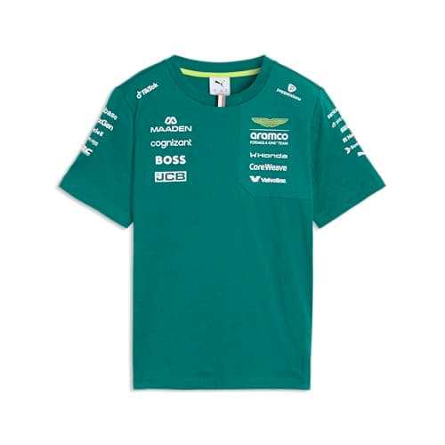 Image of PUMA Aston Martin F1 2026 Kids Team Tshirt - Green - Size: 164