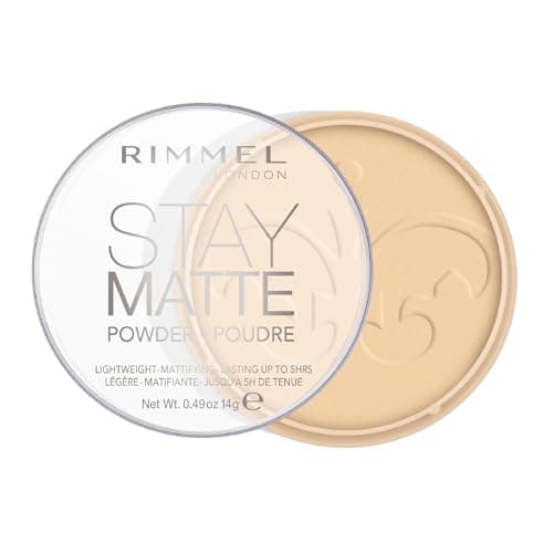 Image of RIMMEL LONDON - Stay Matte Pressed Powder - Lightweight, Oil Absorbing, Smooth Non-Powdery Texture, Lasting Up To 5hrs - For All Skin Types - Dermatologically Tested - Transparent - 14g