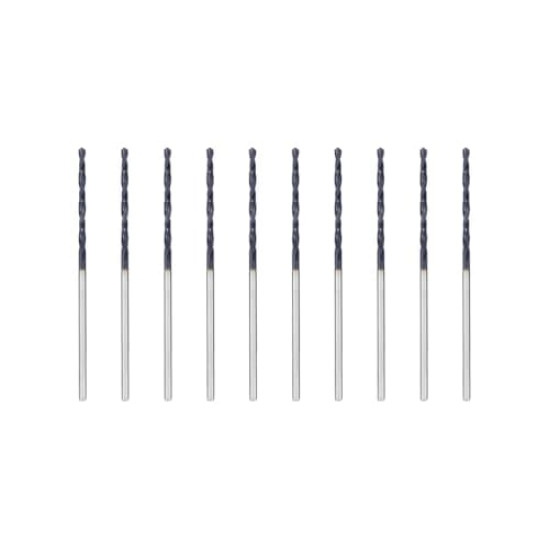 Image of Hilpaty Cobalt Drill Bits 1.0mm x 10pcs M35 HSS Drill Bit for Metal, AlTiN Coating, Standard DIN 338 (1.0mm x 34mm x 10pcs)