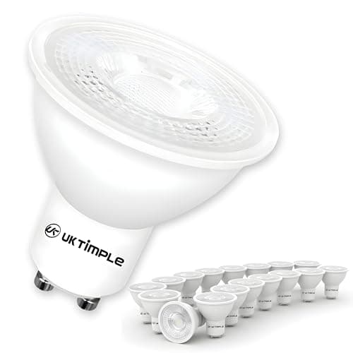 Image of Uk Timple GU10 LED Light Bulb, High Brightness, Daylight 6500K, 6W Bulb = 60W Halogen, MR16 Cap GLS 510LM 86% Energy Saving Lightbulbs, Flicker-Free, Non-Dimmable, Ra ≥ 80 25000hrs Life - 20 Pack
