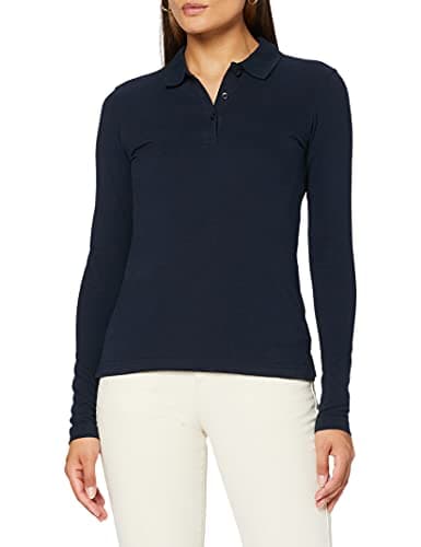 Image of CliQue Women's Clique Classic Long Sleeved Womens Marion Polo Shirt, Blue (Dark Navy), S UK
