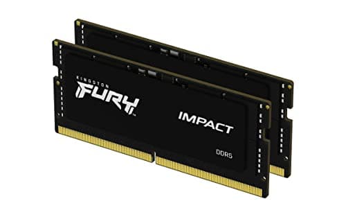 Image of Kingston FURY Impact 32GB (2x16GB) 4800MT/s DDR5 CL38 SODIMM Notebook Gaming Memory Kit of 2 - KF548S38IBK2-32, Black