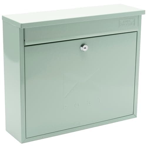 Image of Burg-Wachter MB02CG Chartwell Green Elegance Wall Mounted Galvanised Steel Lockable Weatherproof Post Box - 36x31x10cm