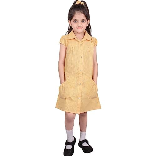 Image of A2Z 4 Kids Girls School Uniform Pleated - UF Dress 648 Yellow 12-13