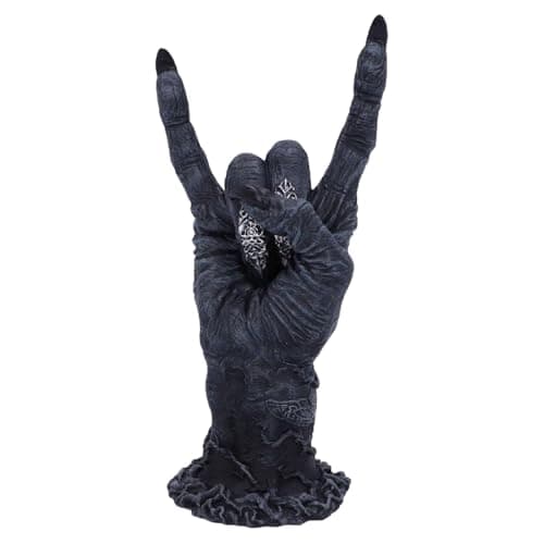 Image of Nemesis Now B5159R0 Baphomet's Horns Horror Hand Figurine, polyresin, Black and Silver, One Size