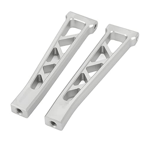 Image of 2Pcs Front Upper Suspension Arm Aluminum Alloy, RC Car Suspension Parts, Wear Resistant and Shock Absorbing, for Corally Kronos 6S 1/8 RC Model with Silver Finish