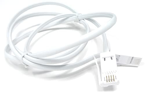 Image of DRUT 1m BT to BT 4 Wire 431A Male to Male Plug Telephone Flat Cable Lead 3.3ft White