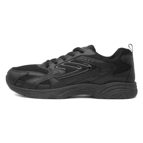 Image of XL Mens Black Lace Up Trainer - Size 9 UK - Black