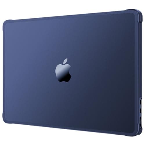 Image of MOSISO Anti-Fingerprint Case Compatible with MacBook Air 13 inch 2026-2022 M5 M4 M3 M2, Soft TPU Corners - 4-Fold Reinforced Crack-Resistant Hard Shell -13.6" A3449 A3240 A3113 A2681, Midnight Clear