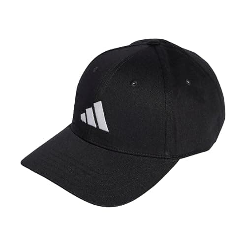 Image of adidas Unisex Baseball Cap Cotton New Logo, Black/White, M