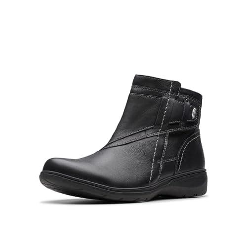 Image of Clarks Women's Carleigh Style Ankle Boot, Black Leather, 6 UK