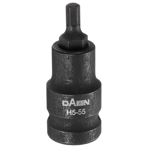 Image of sourcing map H5 Hex Bit Socket 55mm/2.17" Length 1/2" Square Drive Metric Extension Impact Bit Power Nut Driver Set S2 Steel Socket Ratchet Wrench Bits, Black