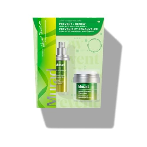 Image of Murad Retinol, 2-Piece Full Sized Set, Retinol Night Regimen for Wrinkles, Retinol Serum 30 ml & Retinol Night Cream 50 ml
