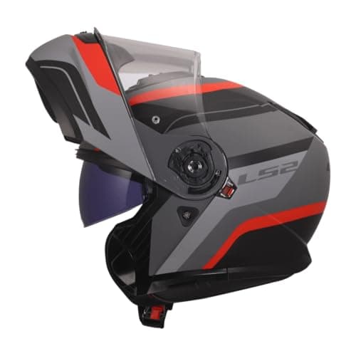Image of LS2, Modular Motorcycle Helmet Strobe II Monza Black Grey Red, M