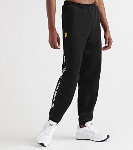 Image of PUMA Mens Formula 1 Leg Logo Cuffed Sweat Pants Scuderia Ferrari, X-Large, Black