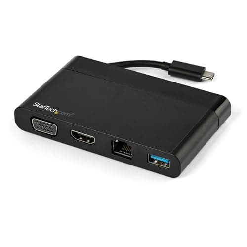 Image of StarTech.com USB C Multiport Adapter with HDMI, VGA, Gigabit Ethernet & USB 3.0 - USB C to 4K HDMI or 1080p VGA Display Mini Dock Hub - USB-C Travel Docking Station for USB-C Laptops (DKT30CHVCM)