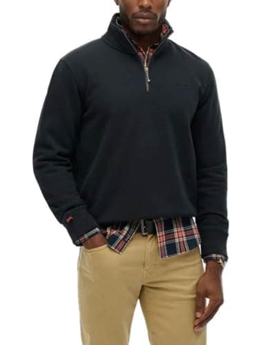 Image of Superdry Men's Essential Logo Half Zip Sweater, Eclipse Navy, XL