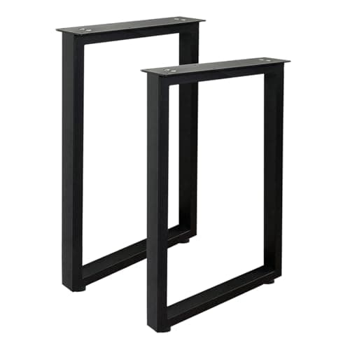 Image of Jahof Metal Table Legs 70 cm, Rectangular Frame with Adjustable Feet, Heavy Duty Industrial Furniture Legs for Dining Table, Office Desk, Set of 2 (W70 x H70 cm)