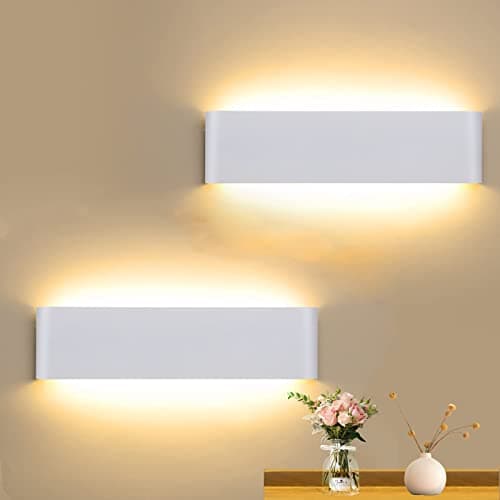 Image of CANMEIJIA 2 Pack LED Wall Lights Indoor 41CM, 16W Wall Lamp 3000K Warm Light Up and Down Wall Lights Aluminum Modern Style for Bedroom Bathroom Living Room Hallway Kitchen Corridor Stairs (White)…