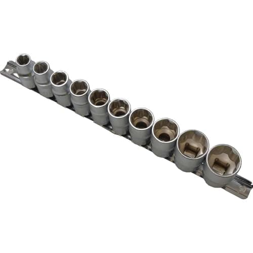 Image of Blue Spot 01526 10 Piece 1/2 inch Socket Set On Rail